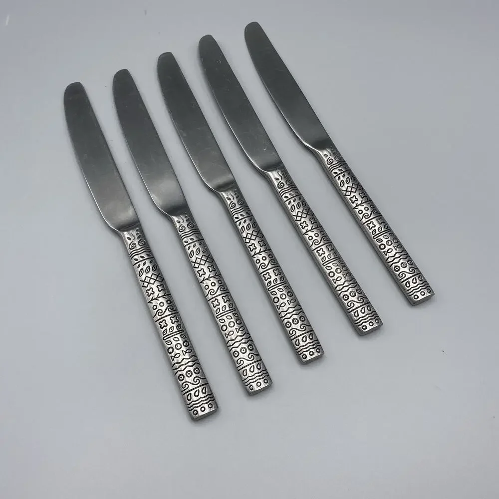 Cambridge SEVILLA‎ 5pcs Dinner Knives Stainless Geometric Flatware 9.25